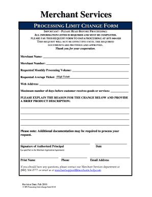 Merchant Support Form .